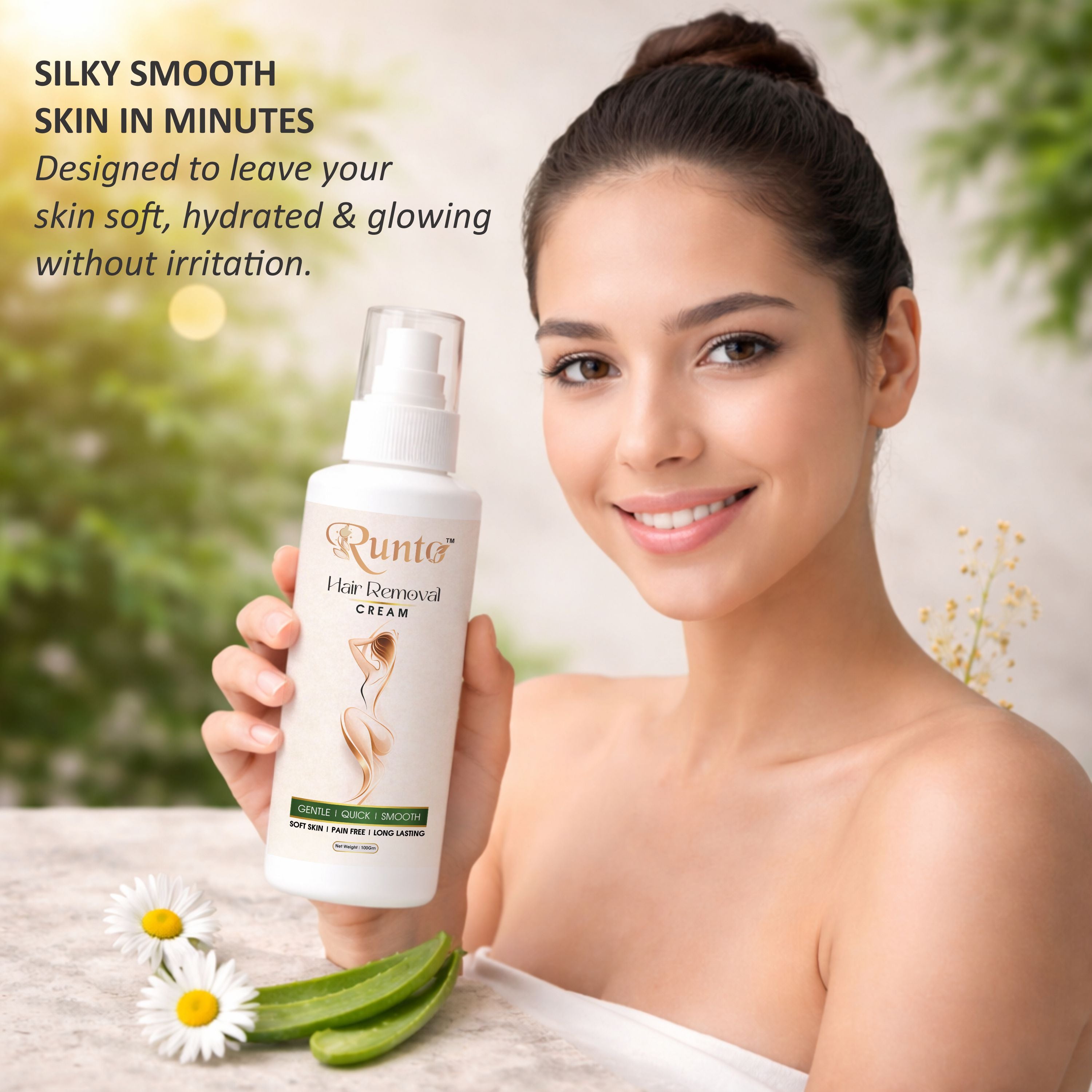 RUNTO Hair Removal Cream Spray for Women – Painless, Quick & Smooth Skin | Long Lasting Hair Removal | 100ml