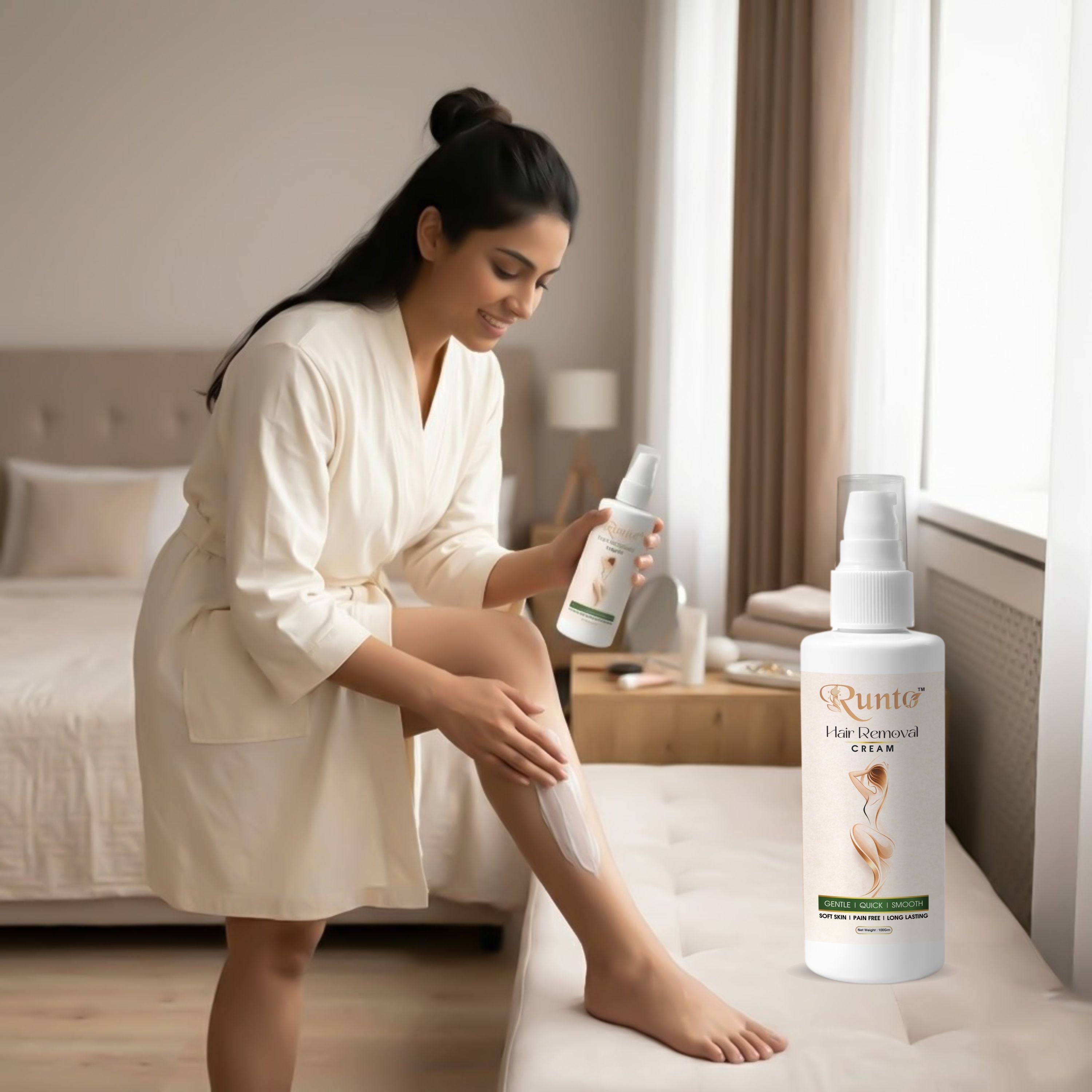 (BUT 1 GET 1 FREE)RUNTO Hair Removal Cream Spray for Women & men  – Painless, Quick & Smooth Skin | Long Lasting Hair Removal | 100ml