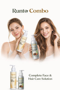 RUNTO Rice Water Face Wash & Rosemary Aritha Shampoo Combo – Complete Face & Hair Care Solution